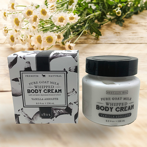 New Beekman 1802 Pure Goat Milk Whipped Body Cream Vanilla Absolute 8.0 oz Boxed - Picture 1 of 4